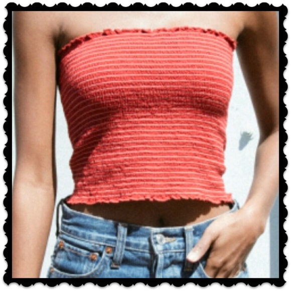 - Brandy Melville ❤ New Red Cleo Tube Top john galt - Picture 1 of 3